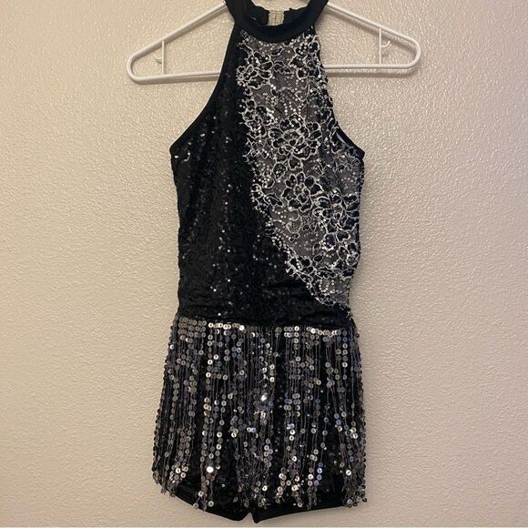 Curtain Call Dance Costume Black silver fringe dress Dont mean a thing J5418 ASM - Picture 2 of 10